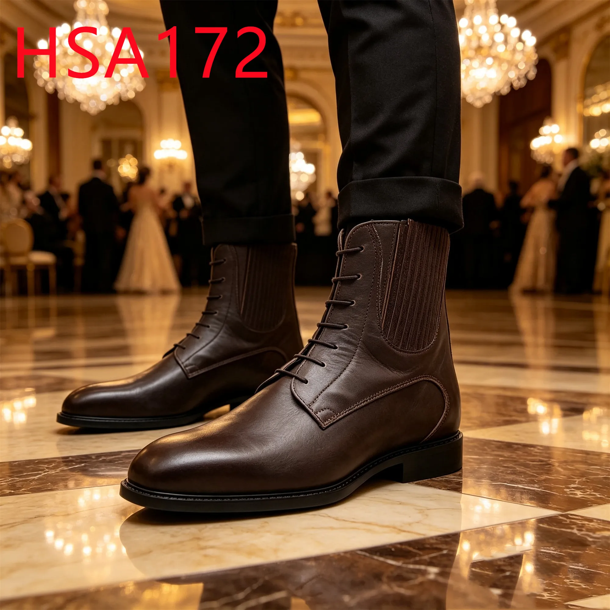 HY,Business Travel Point Toe Brown 4 Inch Dress Shoes French Classic Heel Zipper Design Office Shoes Popular in UK HSA172