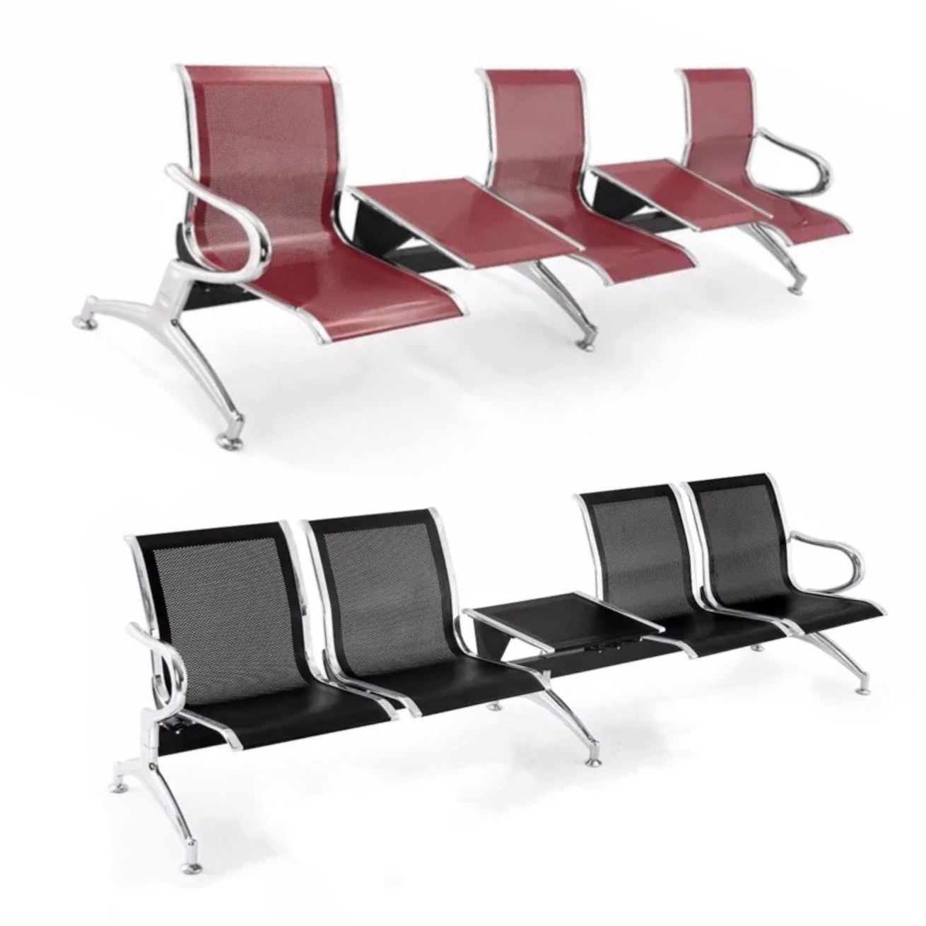 Airport Chair Waiting Metal Waiting Chair Used Hospital Waiting Room Public 3 Seasts Gang Bench with Armrest