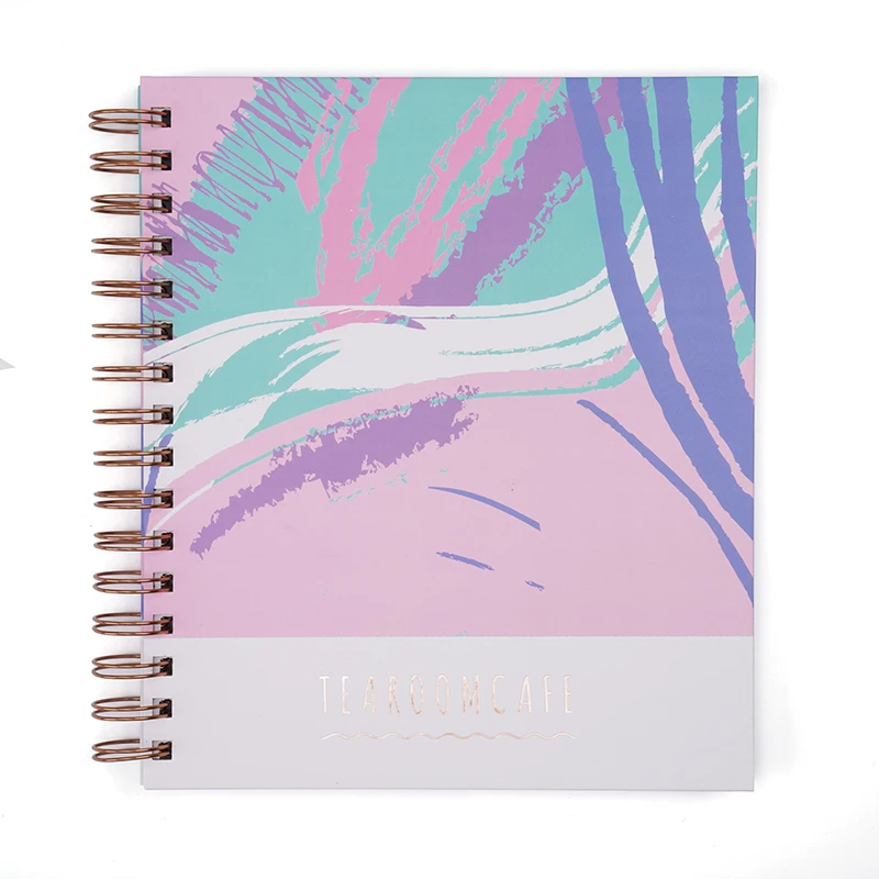 Новое поступление 2022 года блокнот на спирали в твердом переплете из фольги с тиснением под розовое золото