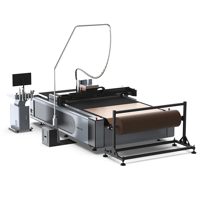 Fully Automatic 1625 Cnc Digital Eva Sponge Foam Oscillating Knife Straight Cut Die Making Pvc slippers Rubber Cutting Machine