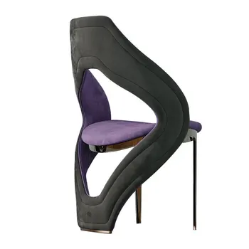 Stainless Steel Velvet Dining Chair Fashion Side Chair
