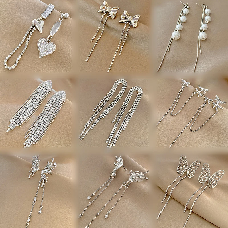 Tassel Fashion popular flower earrings S925 silver needle