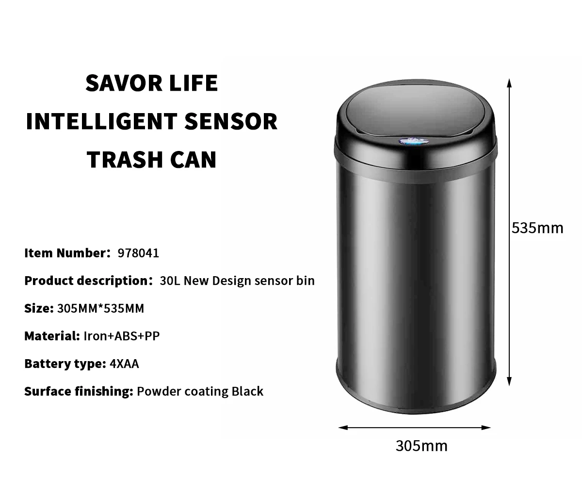 30l Kitchen Led Light Sensor Bin Automatic Kitchen Sensor Trash Can