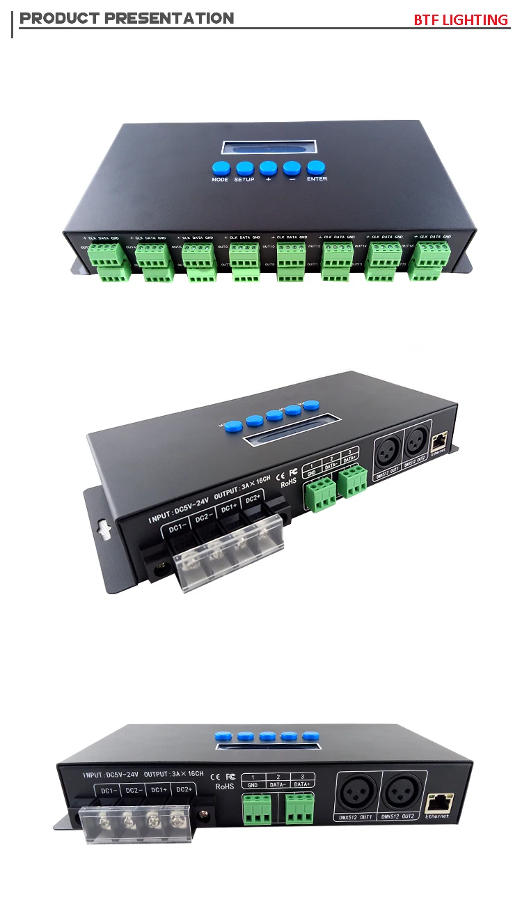BTF LIGHTING Pixels DC5-24V BC-216 BC-204 Ethernet Controller