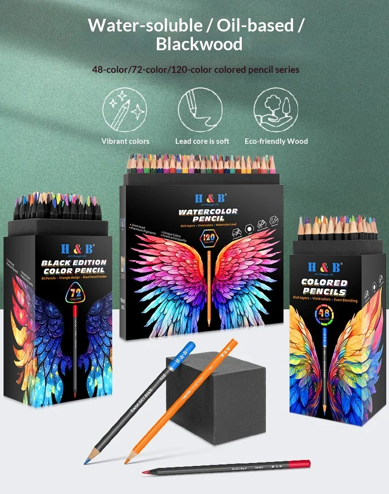 Professionele kleurpotloden set aquarel en oliebasis_voghion.com