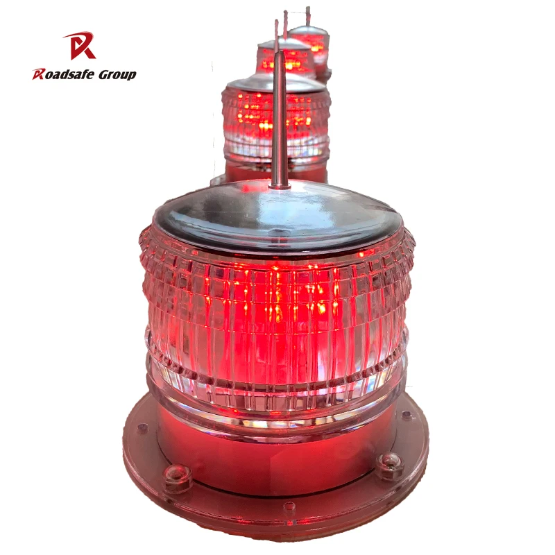 Solar Powered Blinking Led Aviation Obstruction Marine Beacon Warning Lights