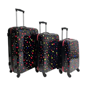 Customize Travel Trolley case Bag ABS Hardshell Lightweight Carry on Suitcase Luggage Set 3 Piece