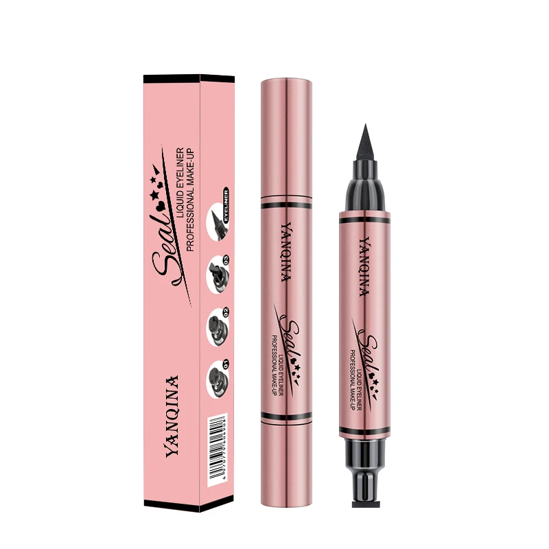 Yanqina Double Ended Eyeliner Liquid Eyeliner Pen Waterproof Fast Dry Black Eye Liner Pencil 