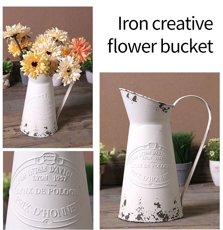 Французская старинная железная художественная креативная домашняя садовая Цветочная бочка сухая История аранжировочная ваза с