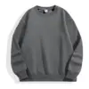 Sudadera de cuello redondo gris carbono
