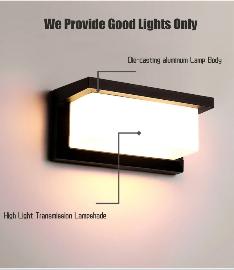 Светодиодный настенный светильник для помещений и улицы, водонепроницаемый, IP65, 12 Вт, 18 Вт, с датчиком радара, настенная Светодиодная лампа с поверхностным креплением для крыльца, балкона, сада