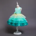 Girls Gown Girls OA 60 Days OEM ODM OBM Colorful Girls Cake Design Party Gown Kids Rainbow Princess Fancy Dress Children Flower Girls Dresses
