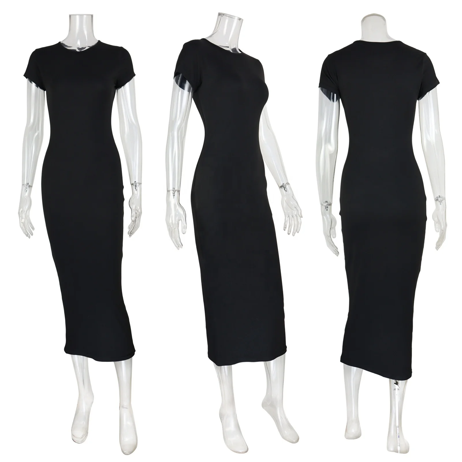 white bodycon dress zara Bodycon Dress Short Sleeve Round Neck Knee-Length  AlmostAnything4You
