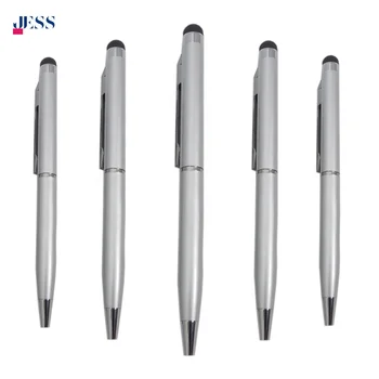 Factory Mass Production Pen Stylus for Screen Touch Silver Metal Ballpoint Pens for Gifts Usages