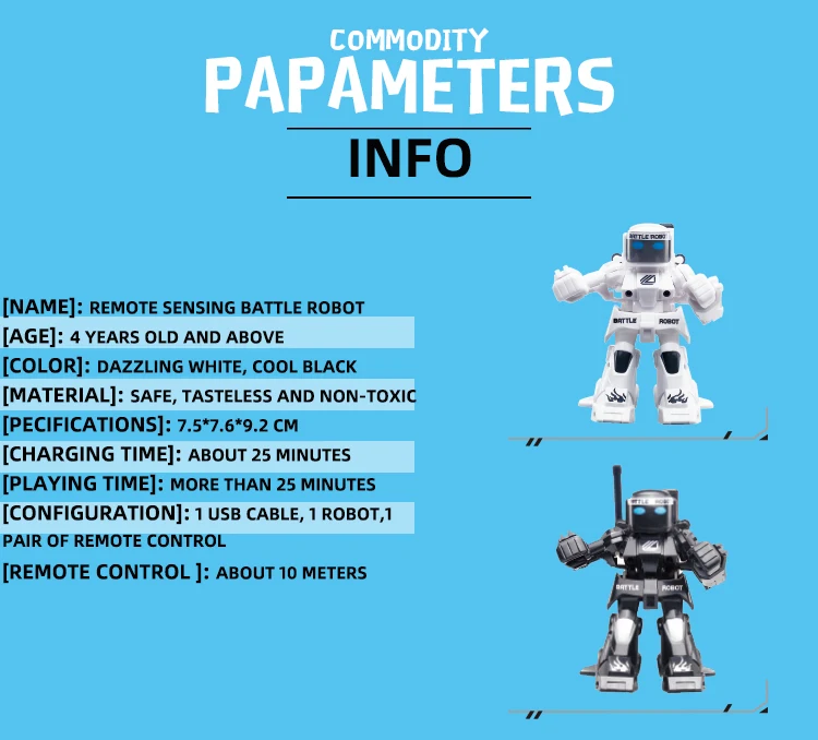 Mini Robot Boxing Toy Battle Robot Controlled Remote Control Boxing Robots With Amazing Light