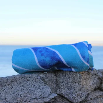 Tesalate Recycled Microfiber Printed Logo Waffle Beach Towels Quick Dry Yoga Sand Free