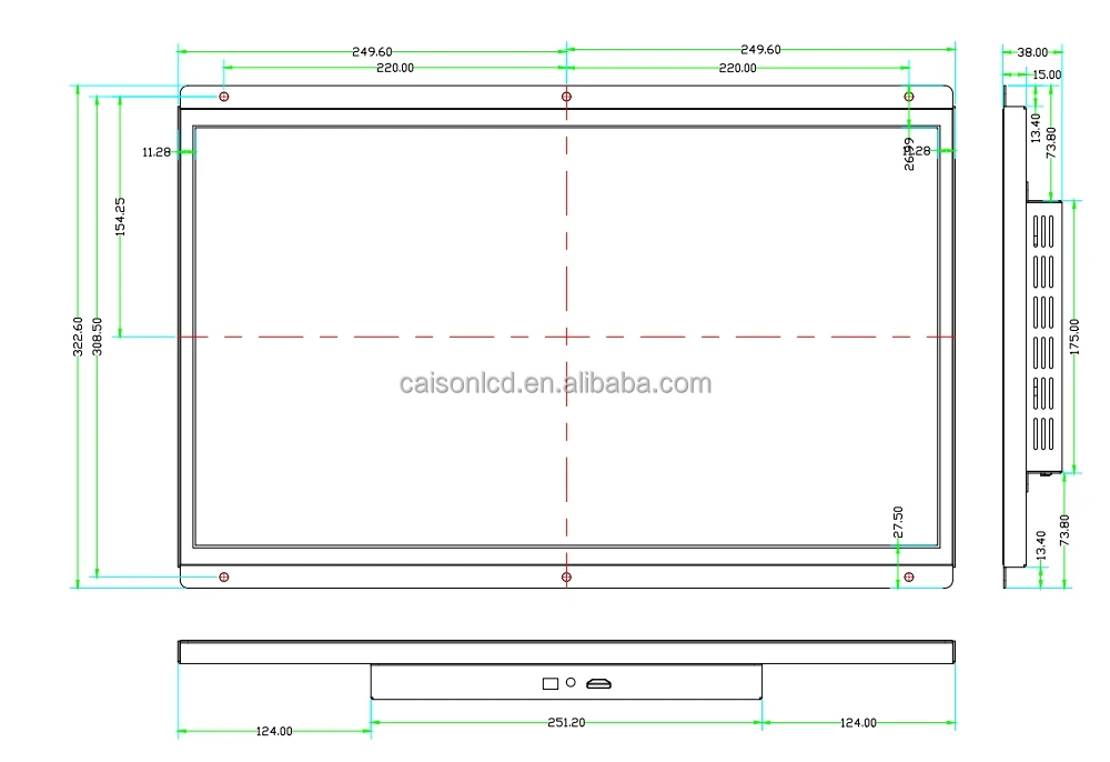 21.5 inch 1000 nits wide temperature advertising display monitor open frame digital signage supports customization supplier