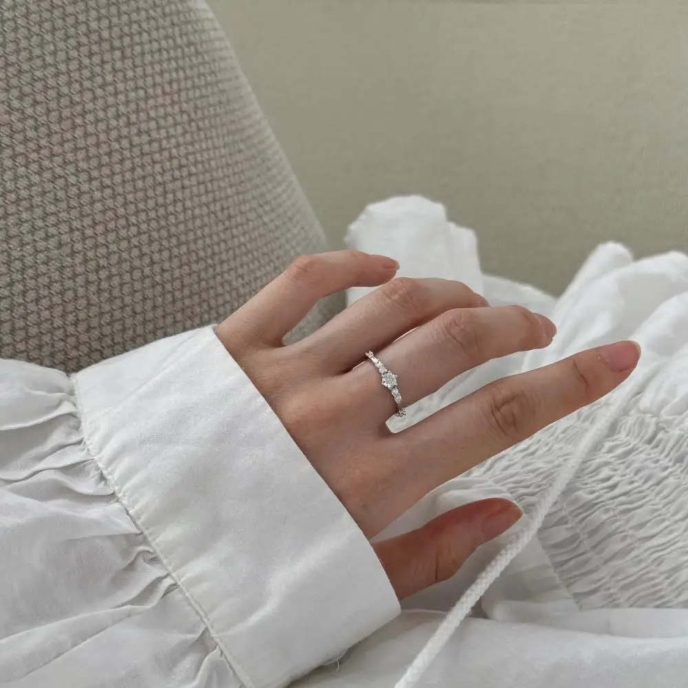KAKODIY Luxury Beautiful Open 5A Zircon Ring Women Wedding Engagement 925 Sterling Silver Ring detail 8