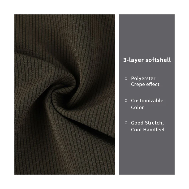 Recyle Windproof 75d Small Square Crinkle Fabric Laminate Tpu Bonded