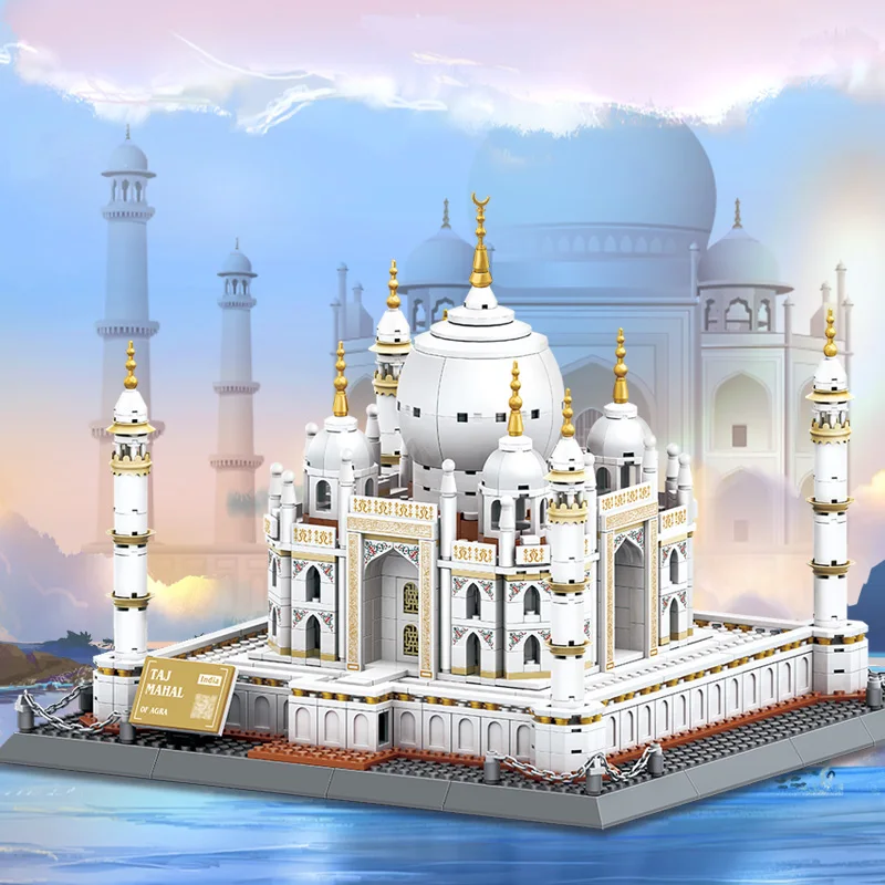 Wange 5211 Famous Building Model Islamic Building Blocks Bausteine Architektur Children's Day Gifts Taj Mahal Building Block Set