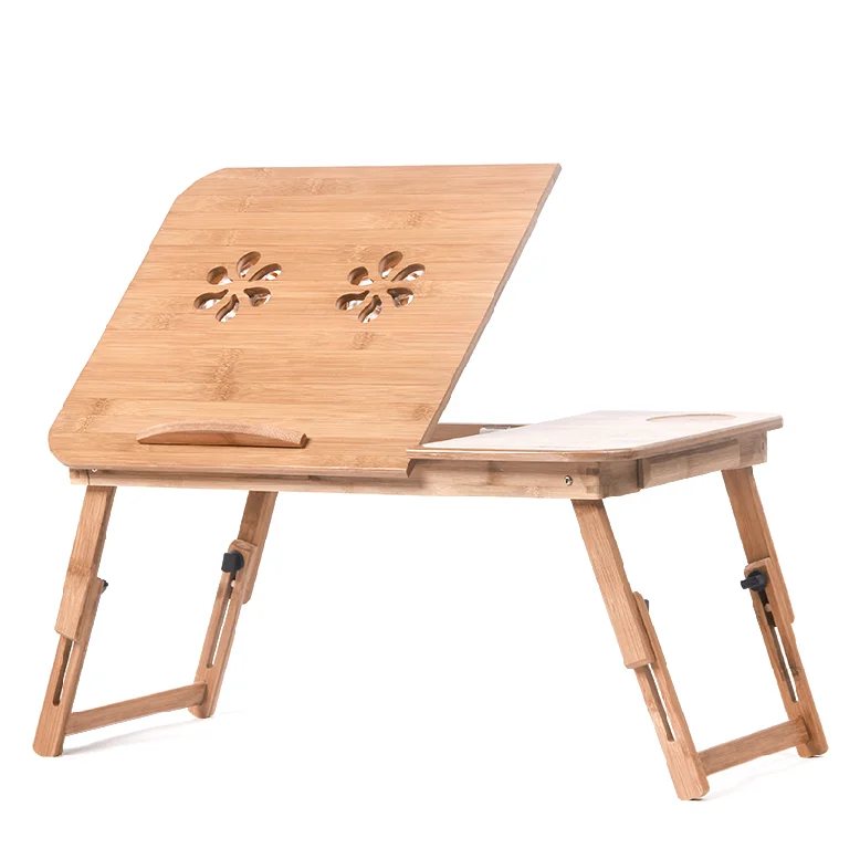 Бамбуковый настольный стол с мягкой подушкой для ноутбука портативный чтения и работы на диване