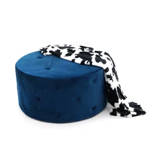 Nordic Luxury Velvet Fabric Stool Plus Cotton Thickening Comfortable Multiple Colour Chesterfield Ottoman