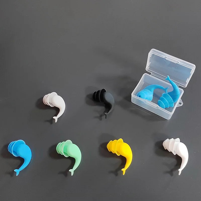 Reusable Noise Reduction Ear Plugs Water Proof Silicone Earplugs for Summer Swimming, Showering, Surfing, Water Sports