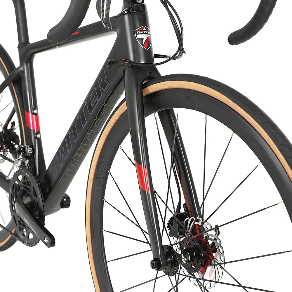 Twitter sepeda jalan 700C serat karbon, sepeda jalan raya kualitas tinggi  24 kecepatan untuk balap