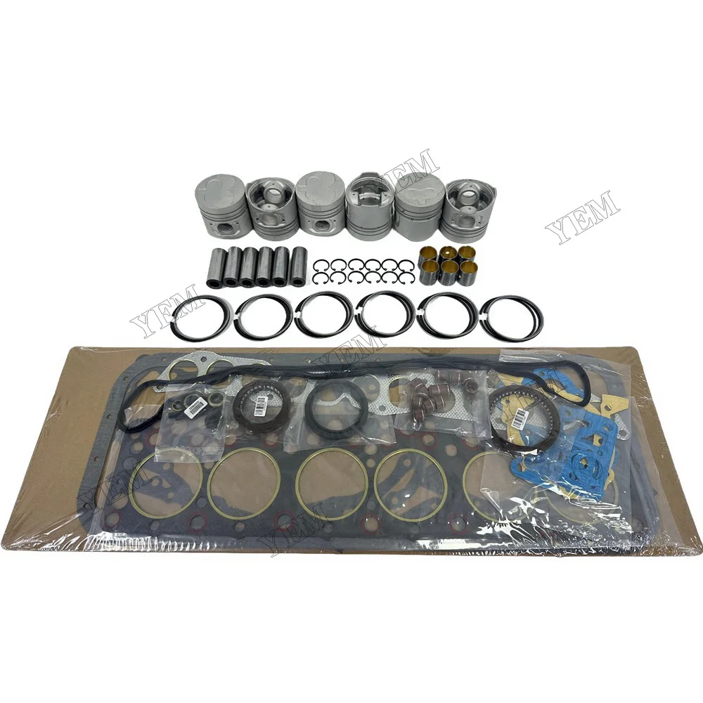 Engine Overhaul Kit With Piston Rings Cylinder Gaskets Compatible for Nissan SD33 Industrial Engine Parts