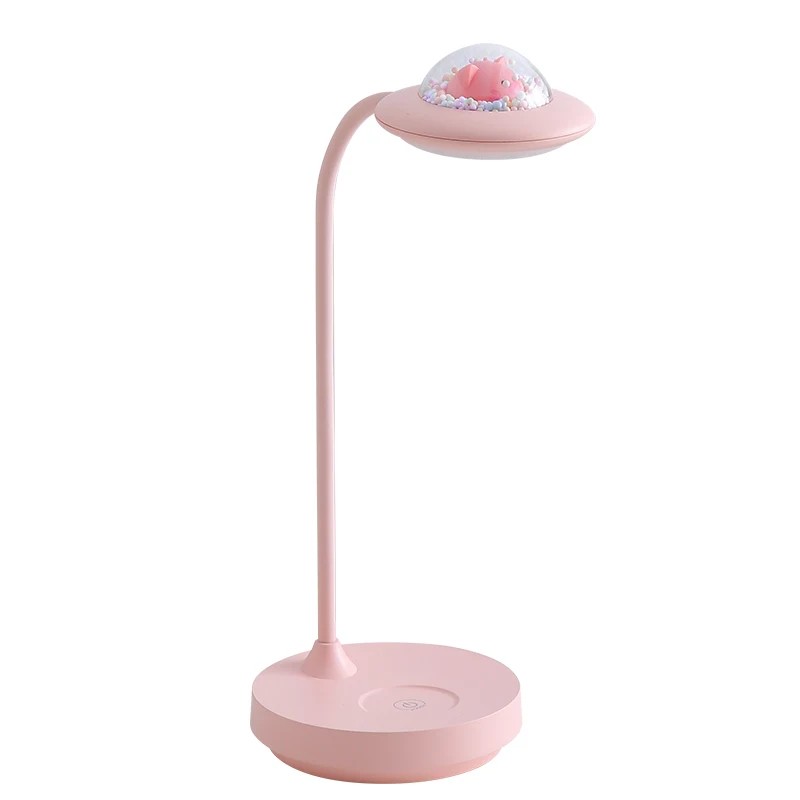 Evomosa Moon Lamp, 7 Color Dimmable LED Desk Lamp Light, Fashion Table Bedside Lamps with USB Charging, 3 Level Night Light,for Bedroom, Pink