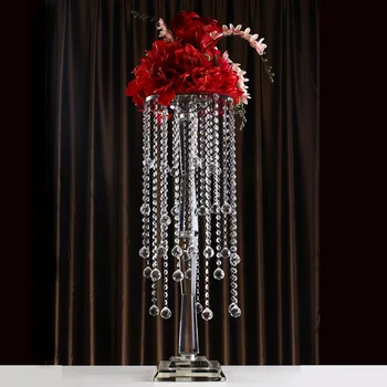 YH European style crystal candlestick table wedding decoration candlestick flower rack restaurant main table flower arrangement