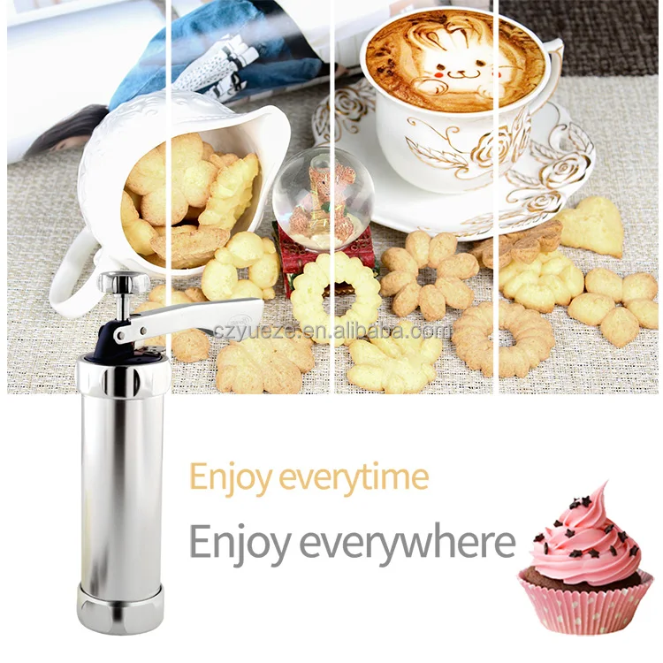 High Quality Stainless Steel Aluminum Alloy Cookie Press Gun And Biscuit Maker Homemade Manual