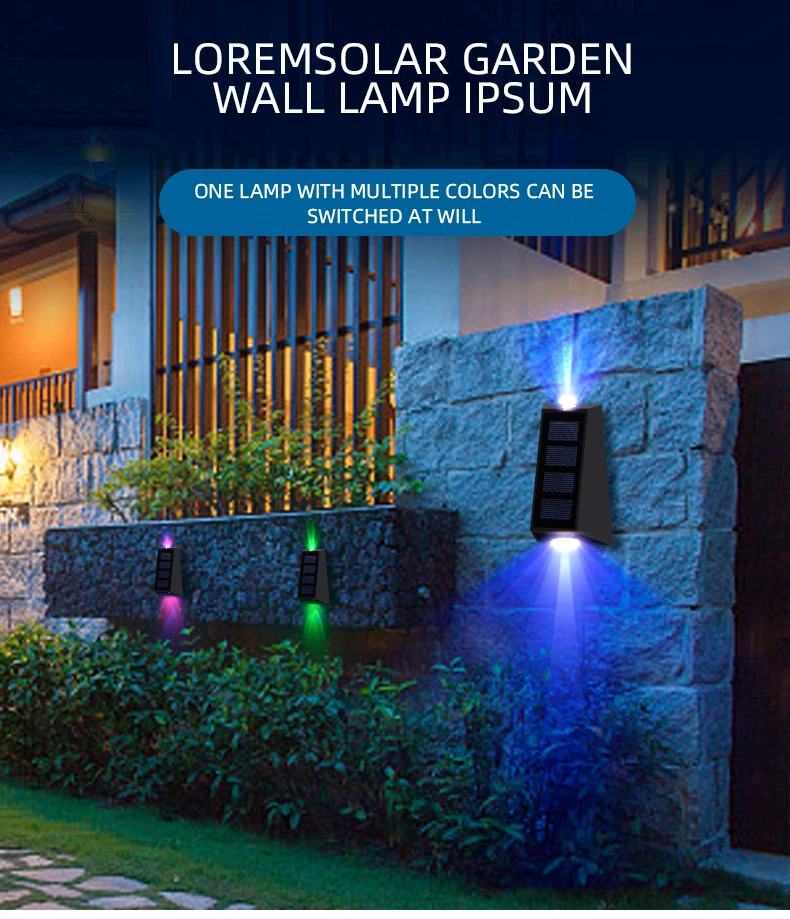 Solar Led Wireless Wall Light Garden Decoration Waterproof Outdoor Up and Down Solar Light Landscape Lighting Garden Lamp factory