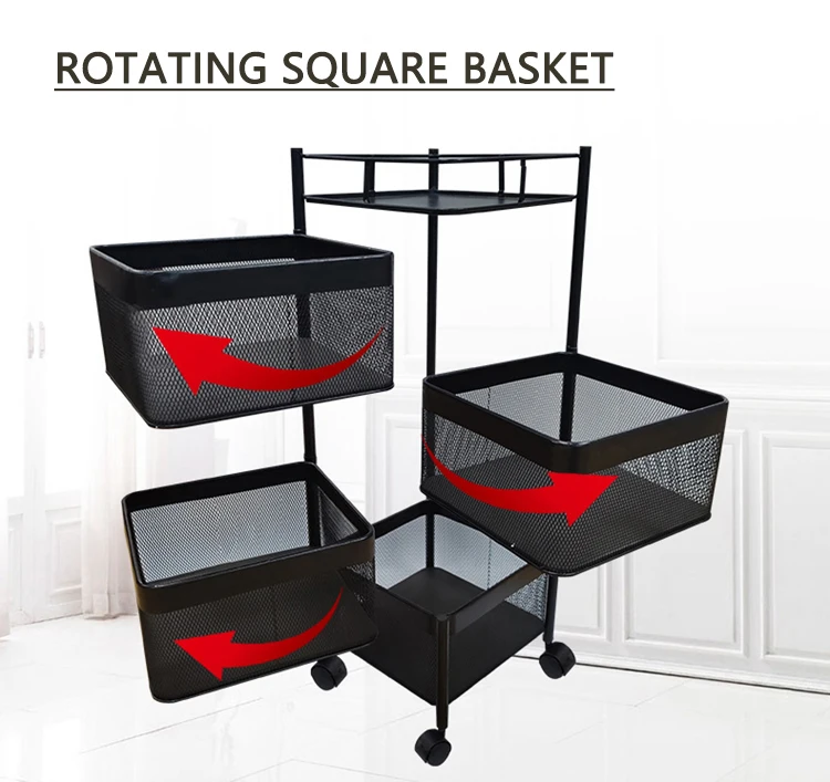Hotsale Rotating Square Storage Racks, Organizer Shelf for Kitchen ...