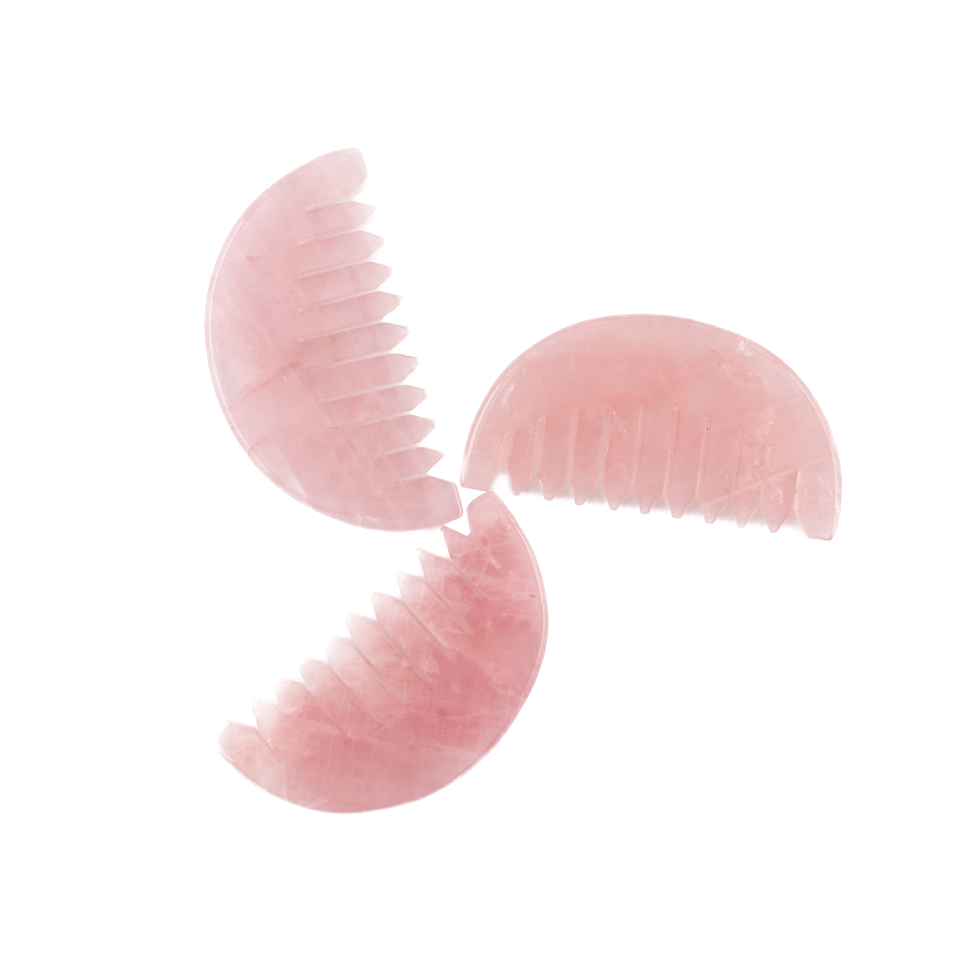 Muelson Direct Factory Price Rose Quartz Gua Sha Comb Masaj Seti Head Massager