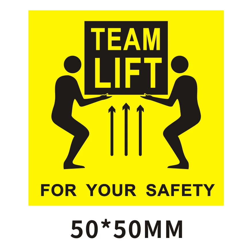 Rectangle Caution Heavy Team Lift Stickers Self Adhesive Shipping Labels Warehouse Postage Transport Heavy Warning