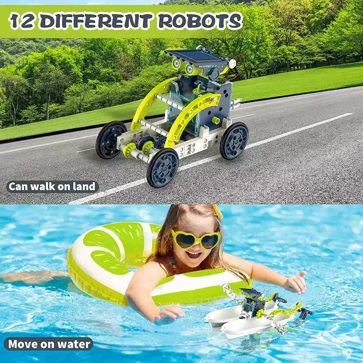 Набор роботов на солнечной батарее 13 в 1, научный робот, строительные игрушки «сделай сам», пазл для раннего развития, игрушки с питанием от солнца