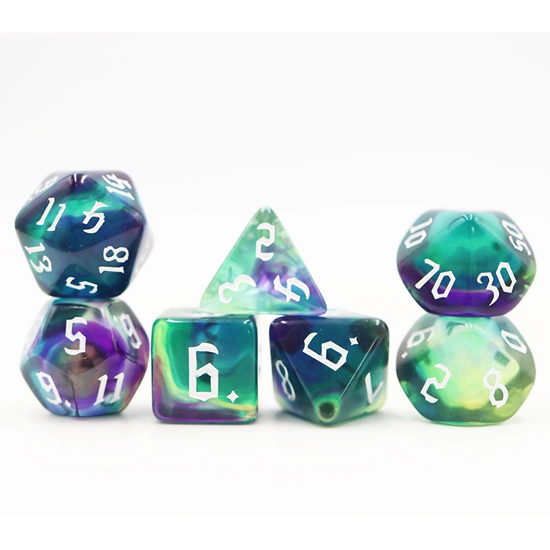 Daus DND acrílics polièdrics RPG personalitzats de 16 mm, conjunt translúcid de 4 colors