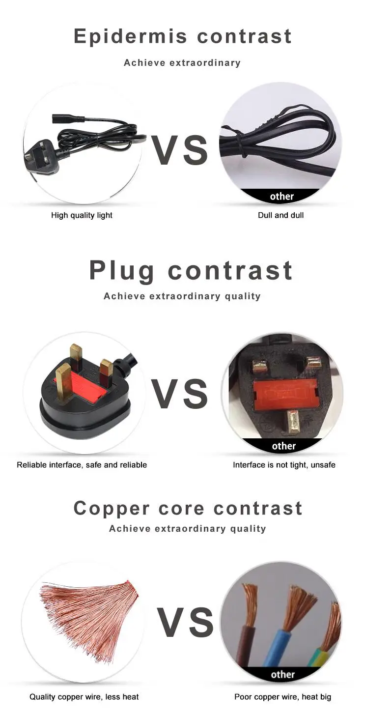 Black High Quality 1 Meter Figure 8 Extension Power Cord 3 Pin Uk Iec