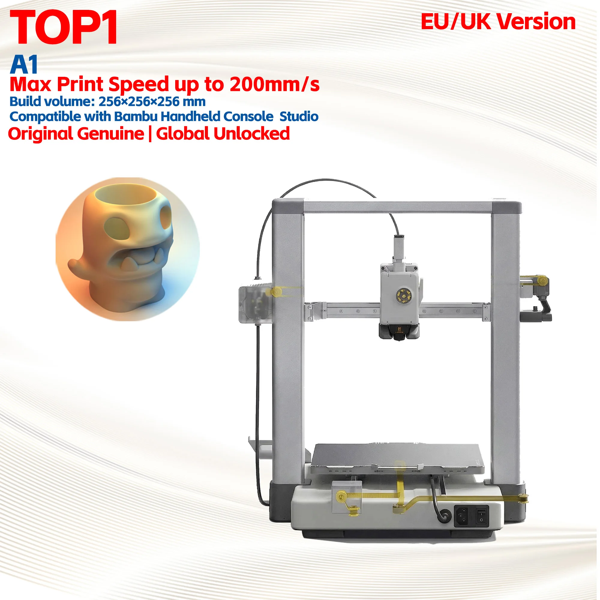 EU/UK Bambi Lab A1 Combo 3D Printer 8-Color Multicolor High-Temp