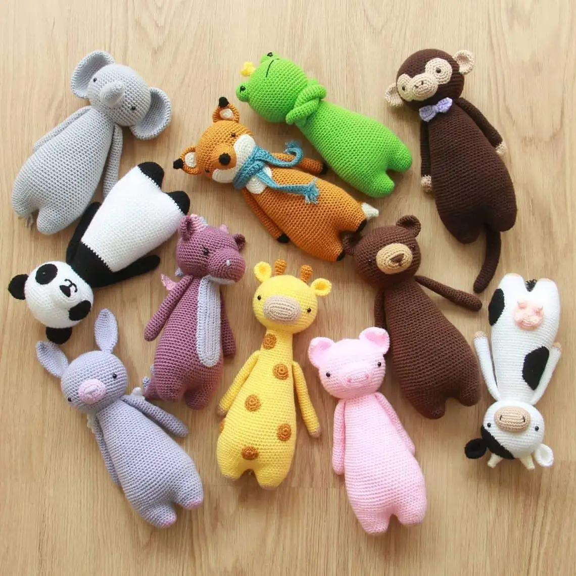 Muñeco de animal de ganchillo hecho a mano, juguete de animal de peluche de  ganchillo