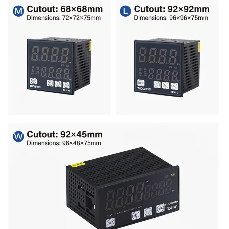 Digital Temperature Controller TC4W PID Thermostat Dual Display PV SV Relay/SSR Output Heating Cooling Temperature Regulator