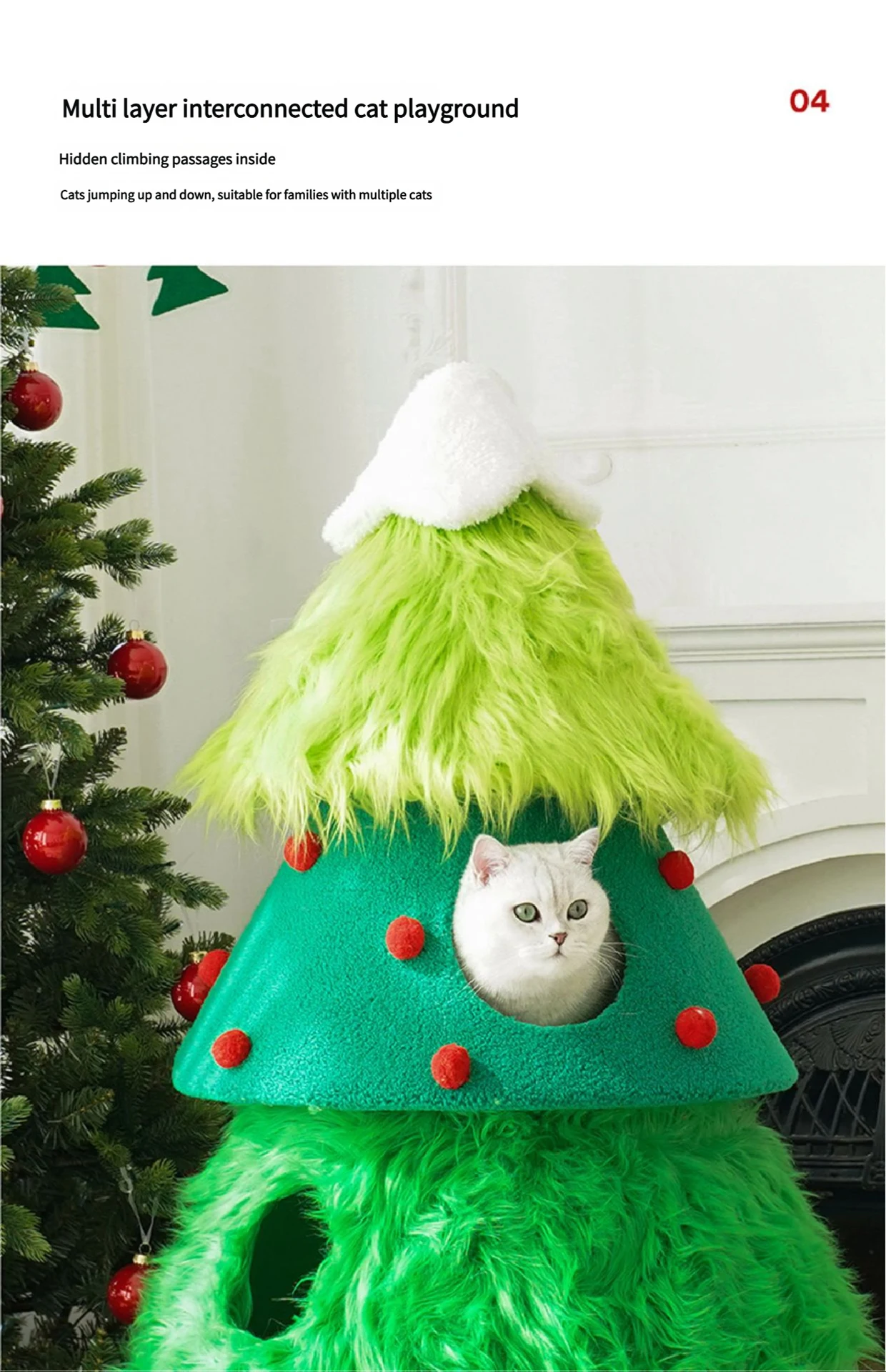 Factory Outlet Furry Christmas Tree Climbing Frame Multifunction