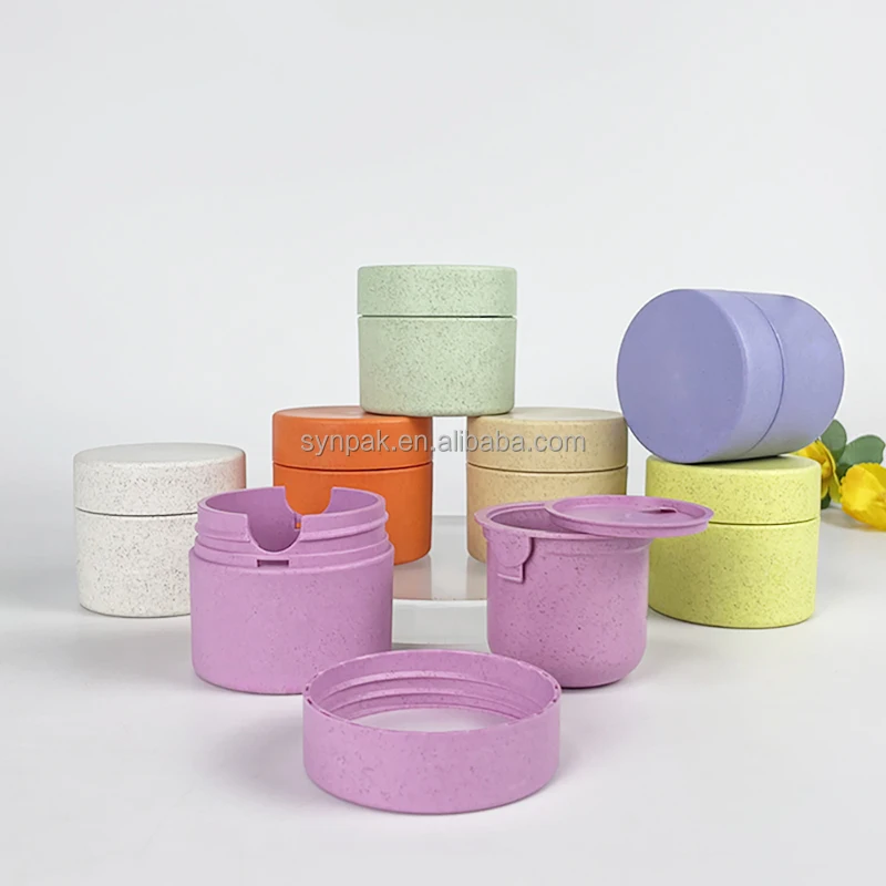 50ml Wheat Straw Material Environment Cosmetics Container Protection Simple Fashionable Refillable Lotion Face Cream Jars