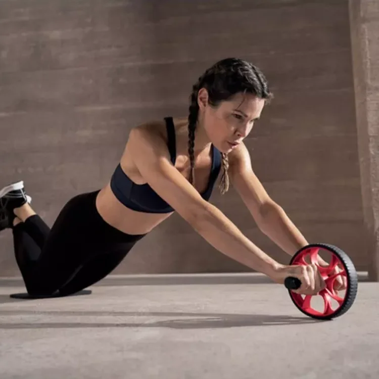Home Gym Workout Roller Wheel with Non-slip Grips Fitness Abdominal Exercise Training Tool for Body Building
