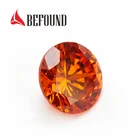Gemstone 100pcs/pack 4-10mm Stone Gem Orange Loose Gemstone Beads Round Brilliant Cut Cubic Zirconia Stone For Jewelry Making