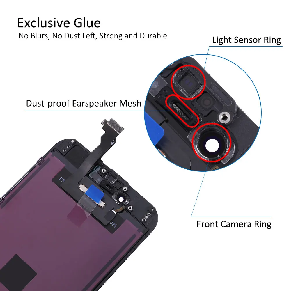 ЖК-дисплей 5 дюйма для iPhone 7 Plus с сенсорным экраном и дигитайзером в сборе замена без битых пикселей