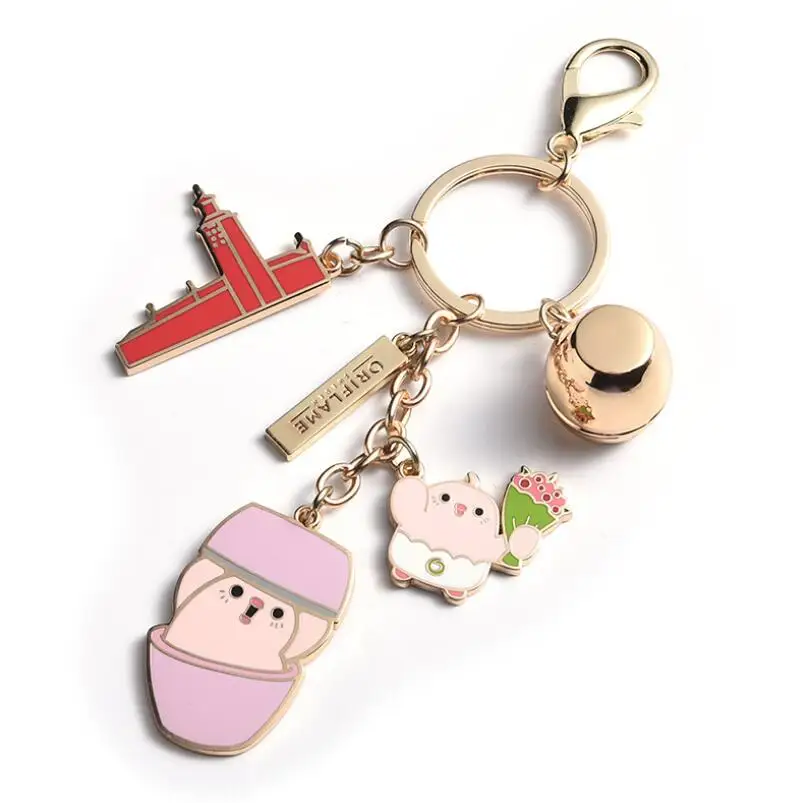 High Quality Wholesales Custom logo Metal Gold Keychains No Minimum supplier