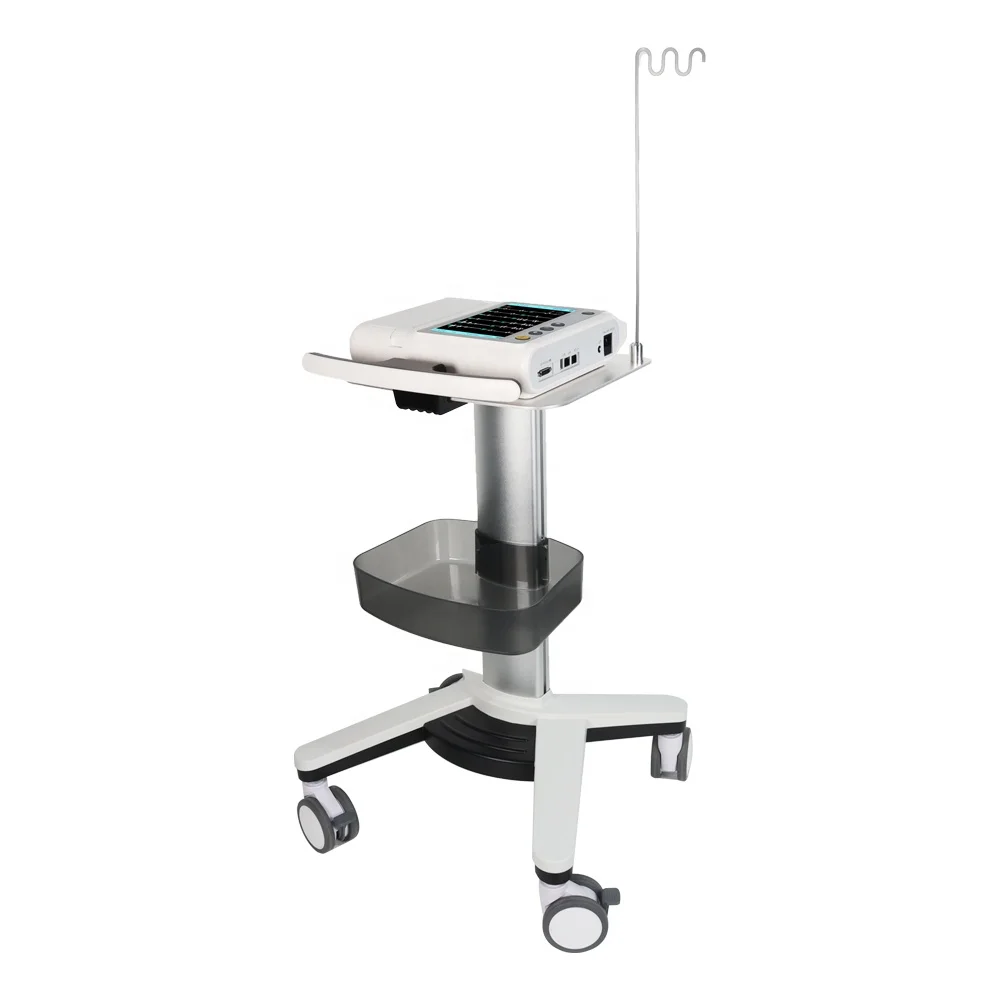 All One VESA Modern Hospital Trolley Height Adjustable Mobile Medical Laptop Cart Cable Winder Storage Arm Dental Dining 2