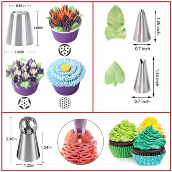 Wowdecor 7-Piece Stainless Steel Piping Tips Set – Icing Nozzles For Cake, Cupcake & Pastry Decorating (Leaves Nozzles)